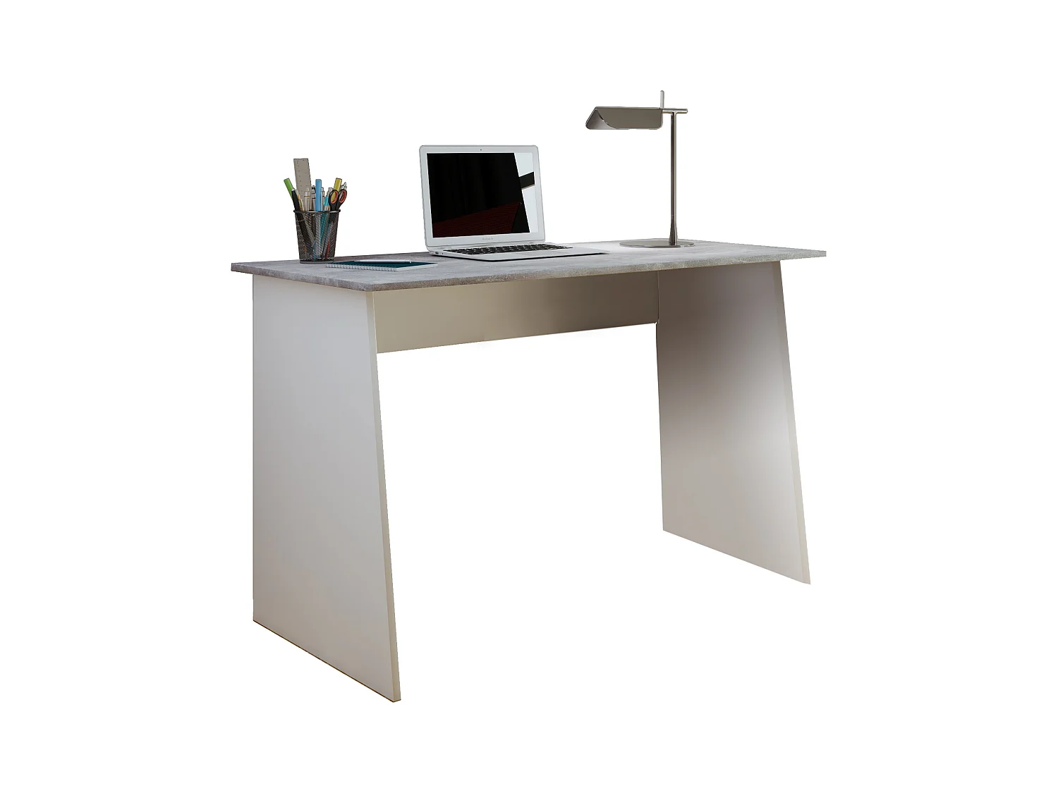 Desk Masola White / concrete optics H. 74 x W. 110 x D. 50 cm