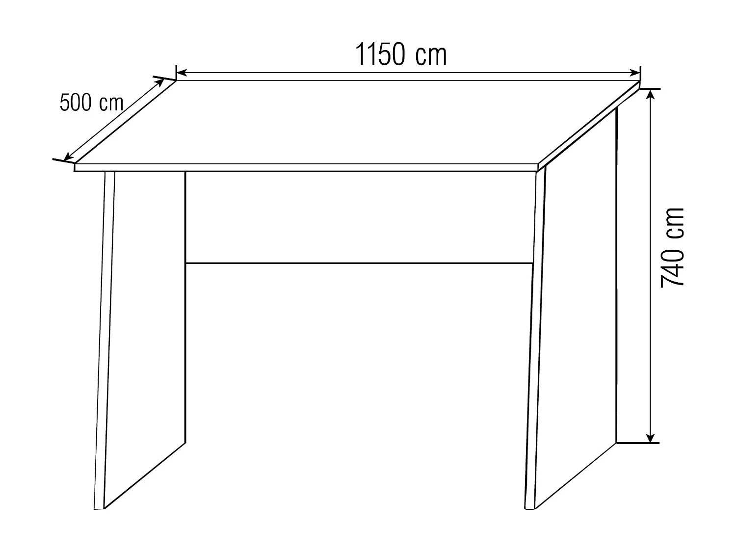Desk Masola White / concrete optics H. 74 x W. 110 x D. 50 cm