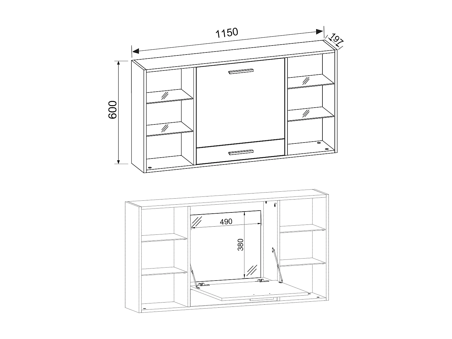 VCM Wood Hanging Desk Mesa de parede Computador Gaveta de mesa Teala (Honey Oak)