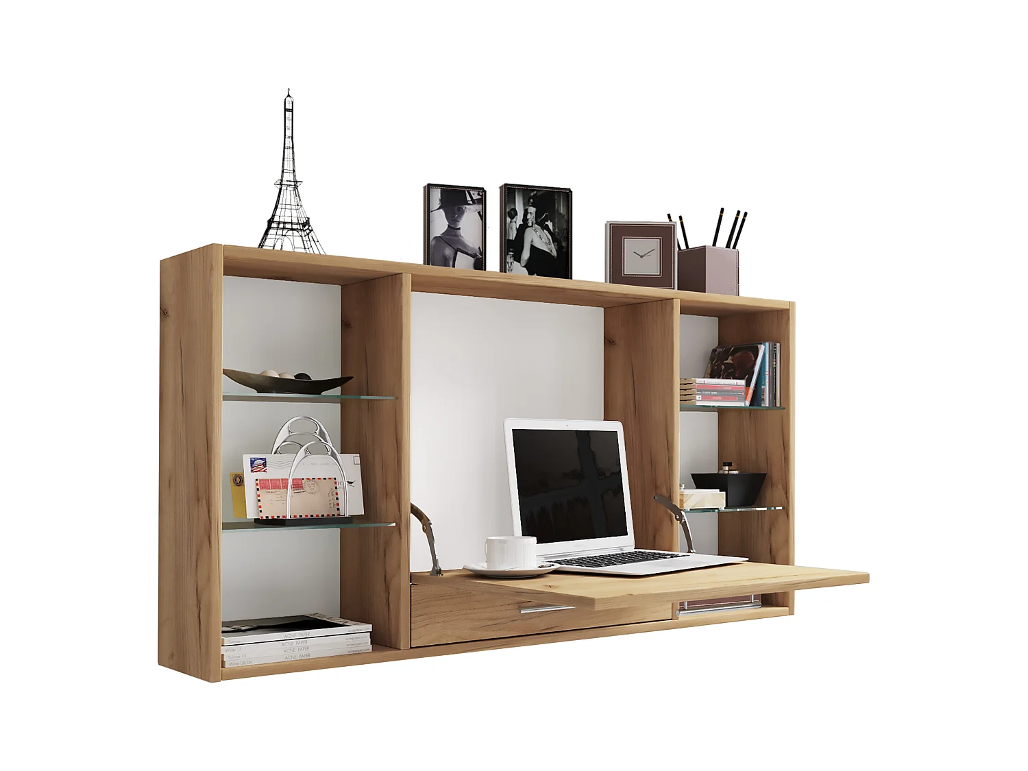 Holz Hänge Schreibtisch Wandschreibtisch Teala