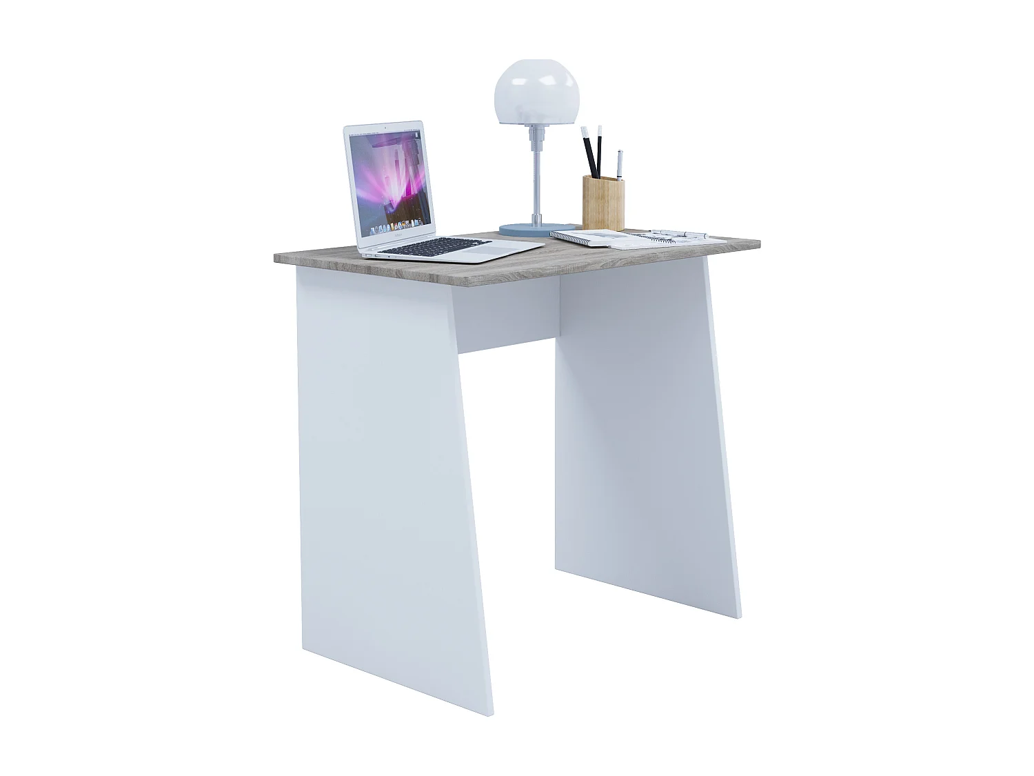 Desk Masola White / Sonoma oak H. 74 x W. 80 x D. 50 cm