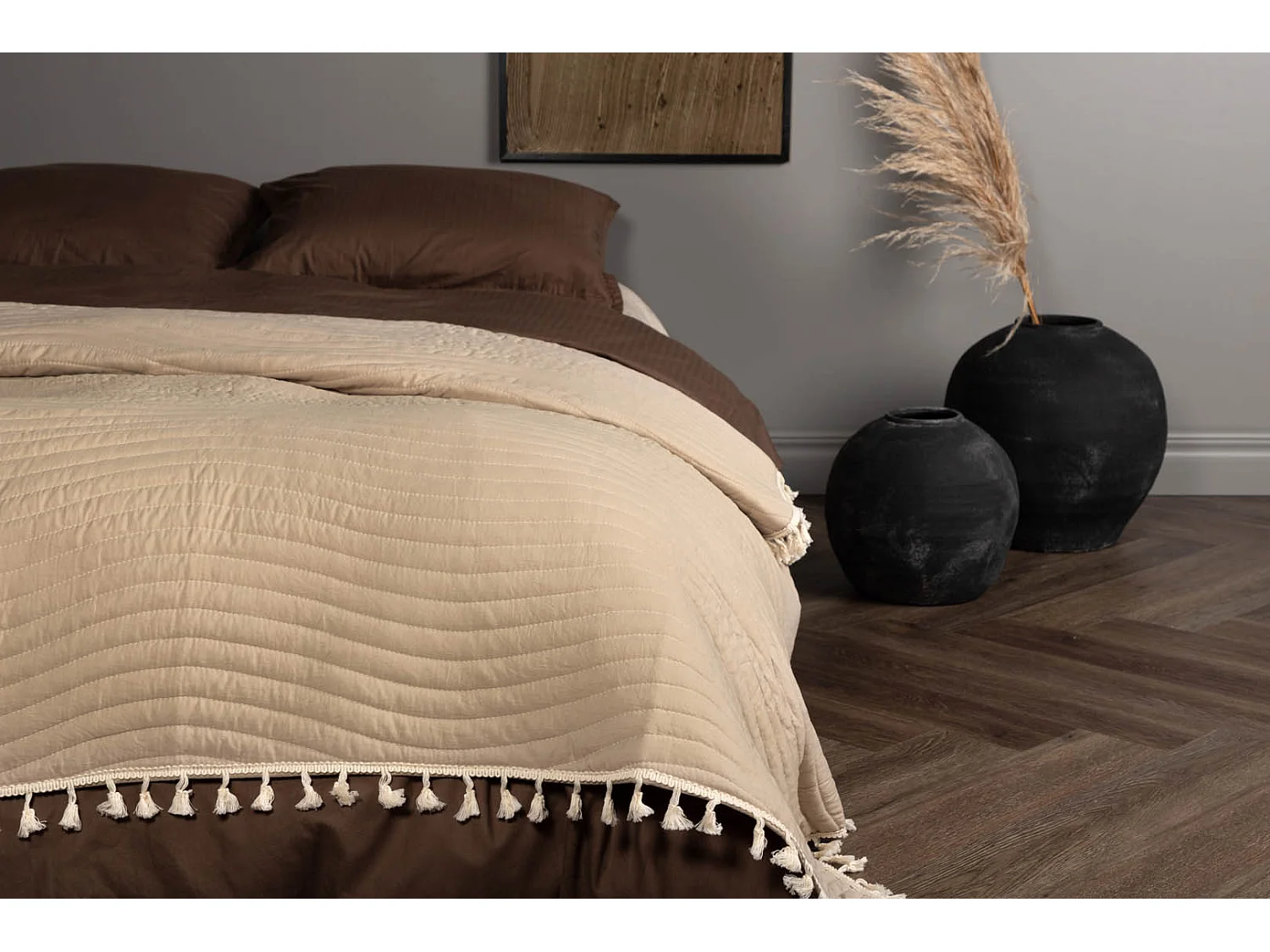 Lias sprei 180x260cm beige, offwhite.