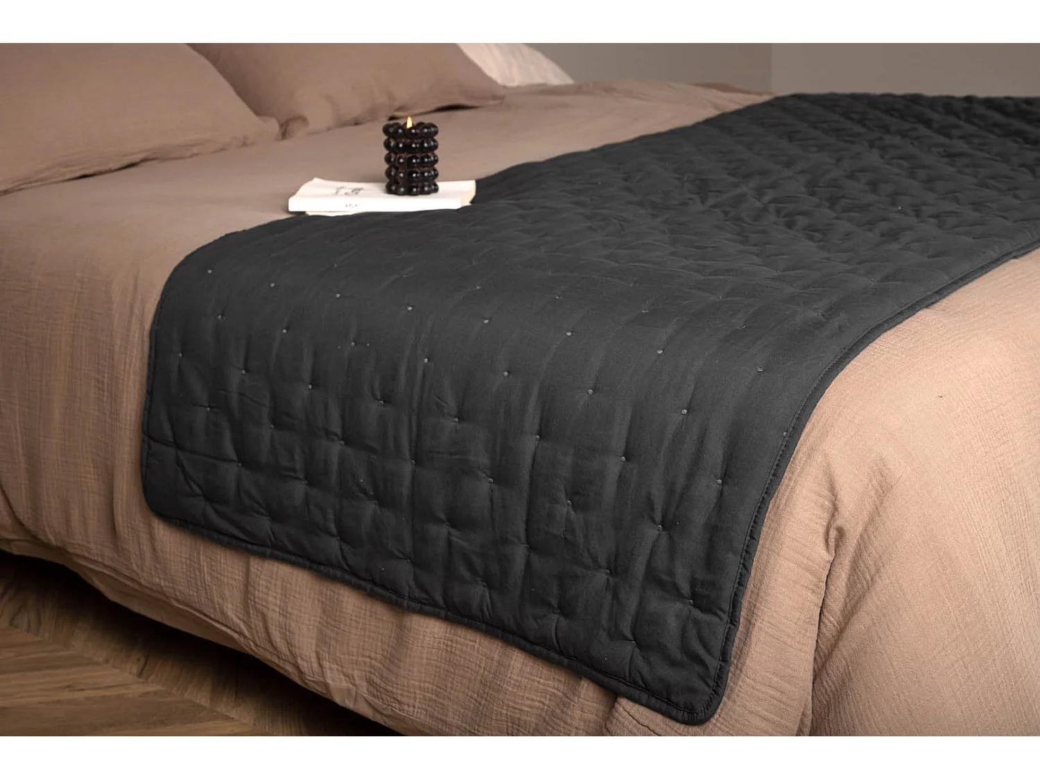 Sally sprei 80x260cm antraciet.