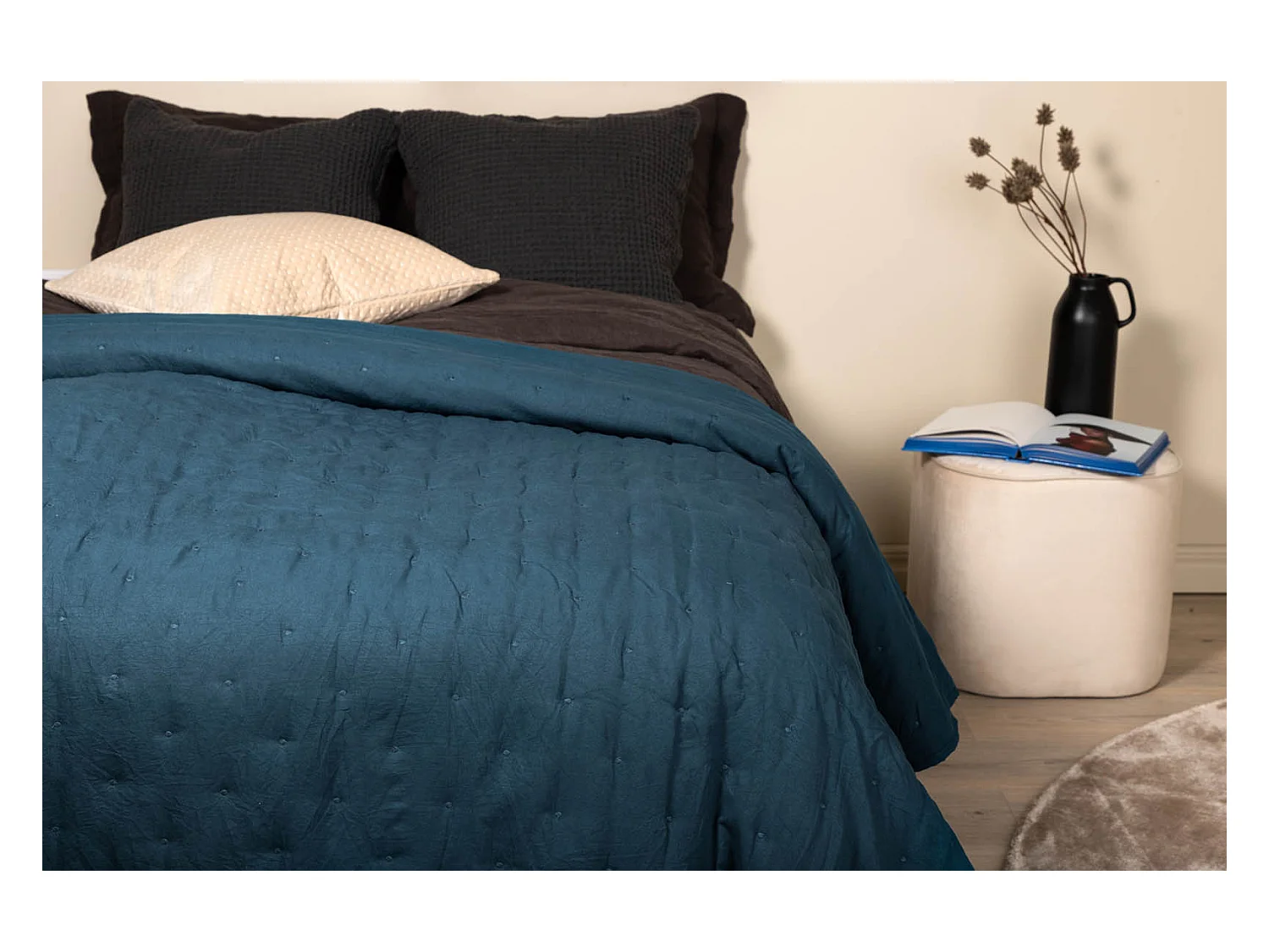 Sally couvre-lit 180x260cm bleu.