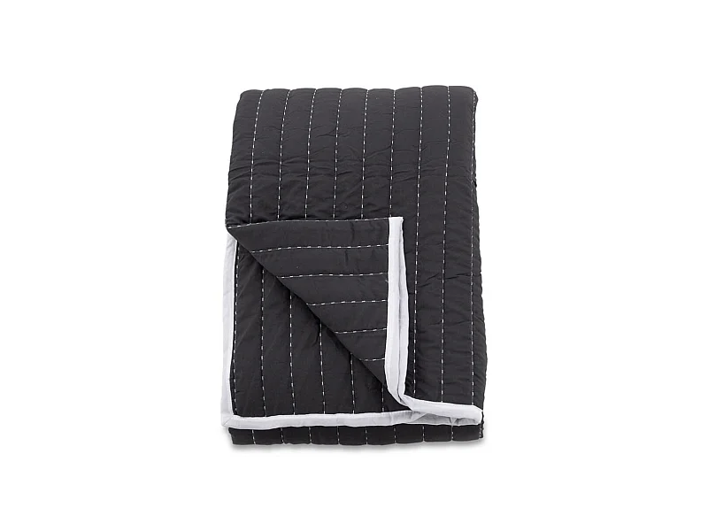 Juni couvre-lit 150x250cm anthracite, blanc.