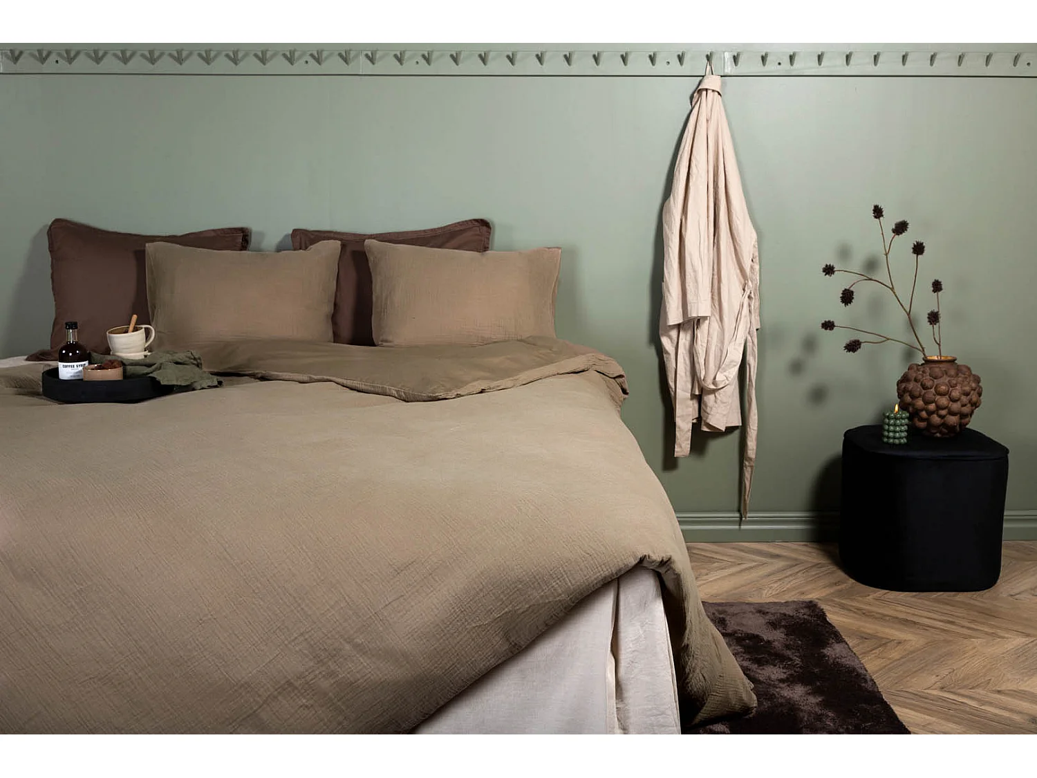 Mila bedset 1 set 220x240cm bruin.