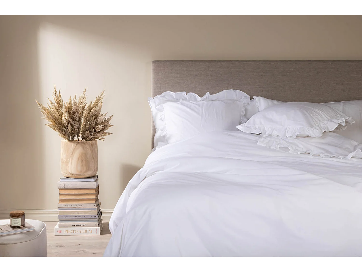 Levi parure de lit 1 ensembles 220x240cm blanc.