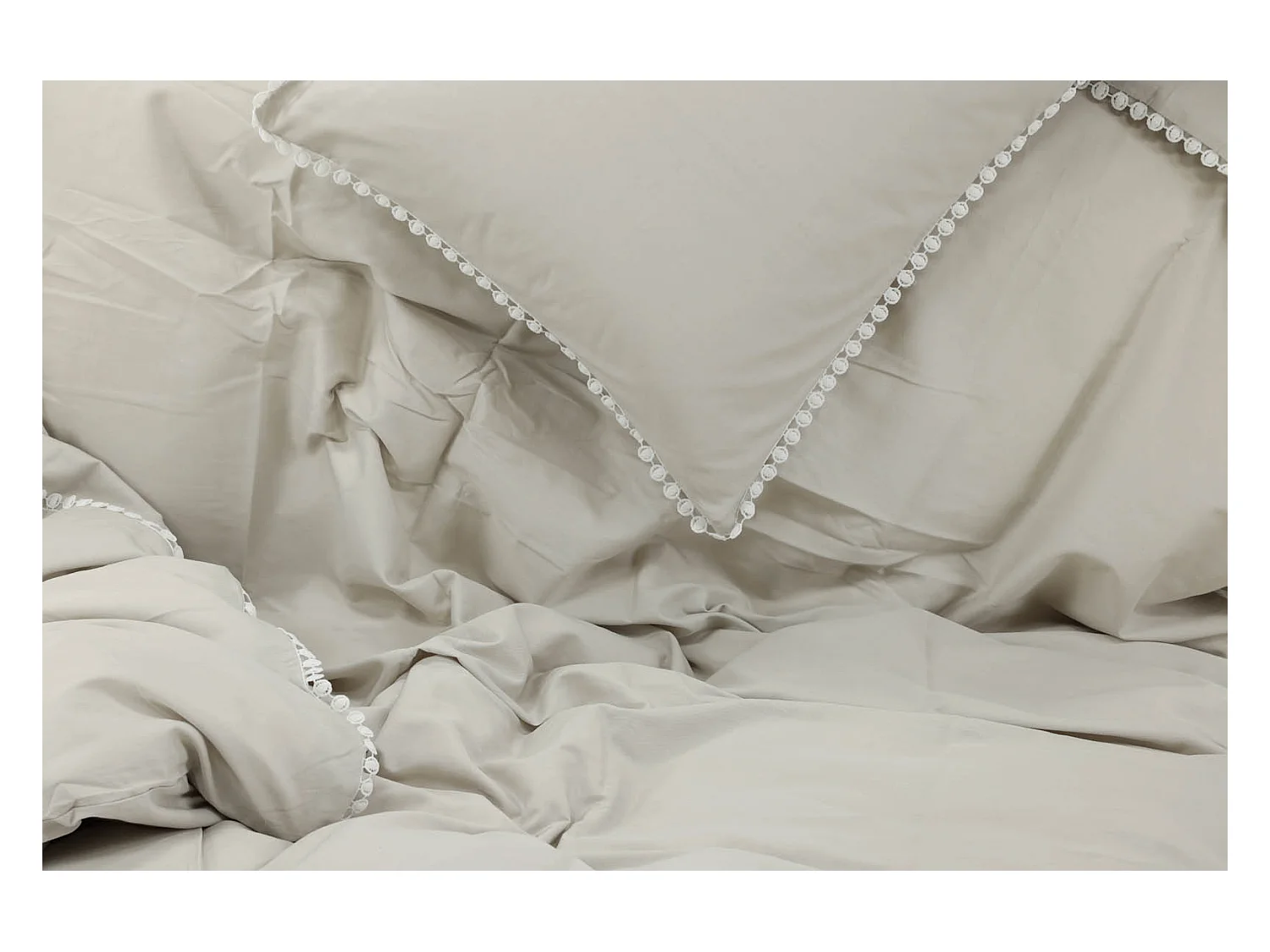 Livia bedset 1 set 200x150cm grijs, offwhite.