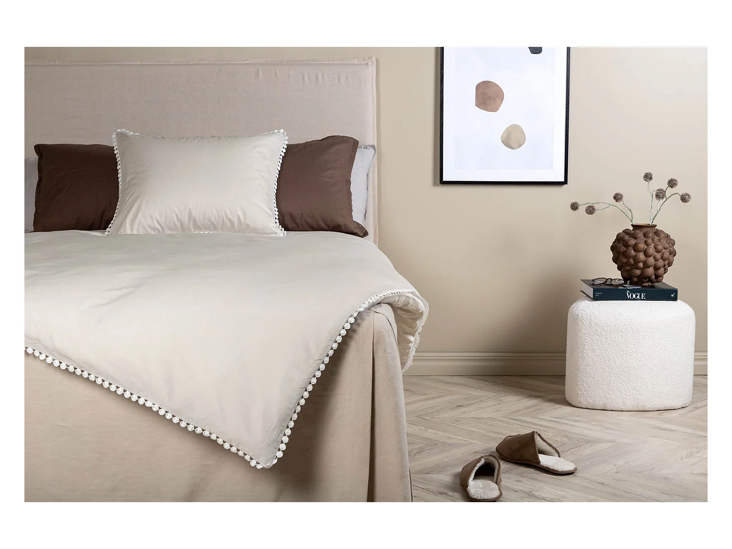 Livia bedset 1 set 200x150cm grijs, offwhite.