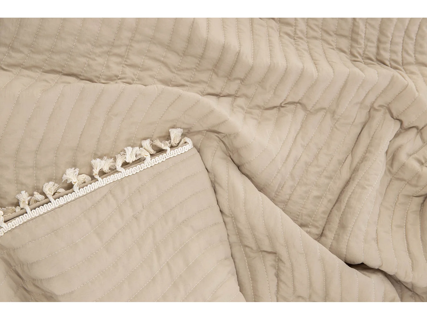 Lias sprei 260x260cm beige, offwhite.