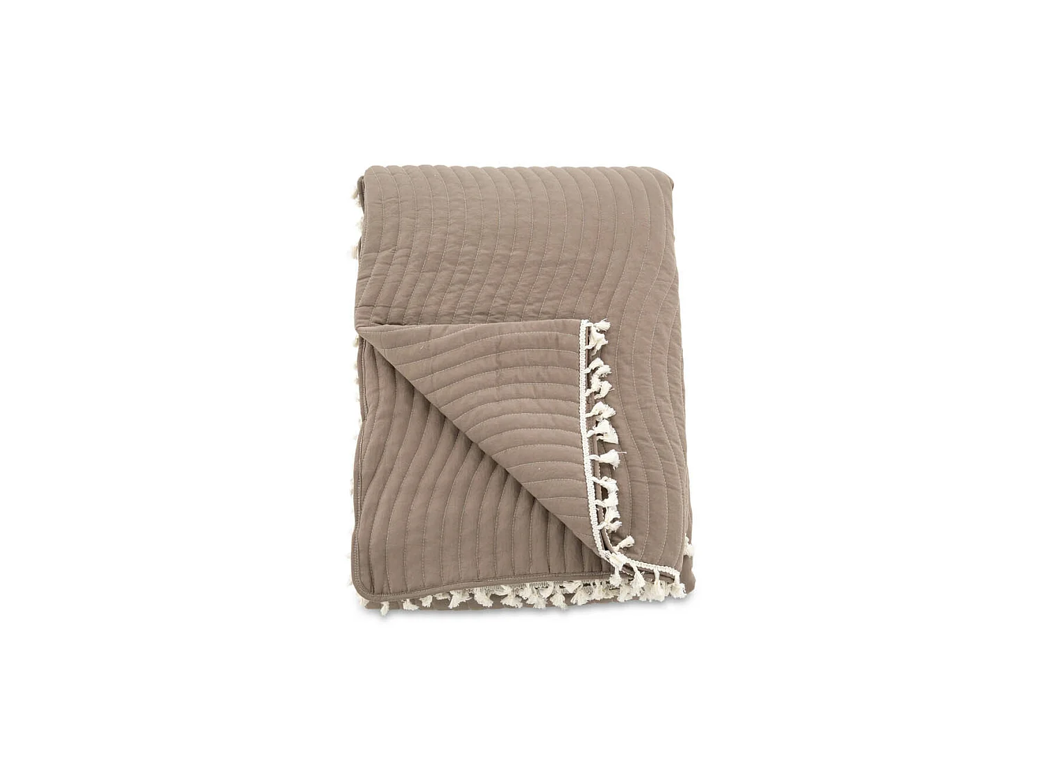 Lias Tagesdecke 260x260cm braun, offwhite.
