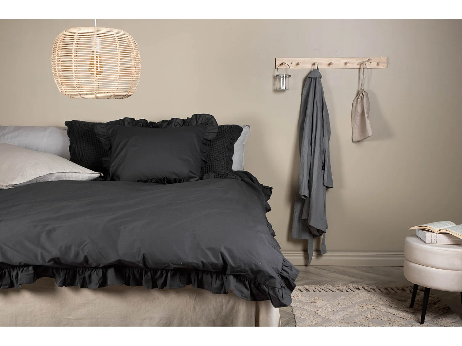 Levi bedset 1 set 200x150cm antraciet.