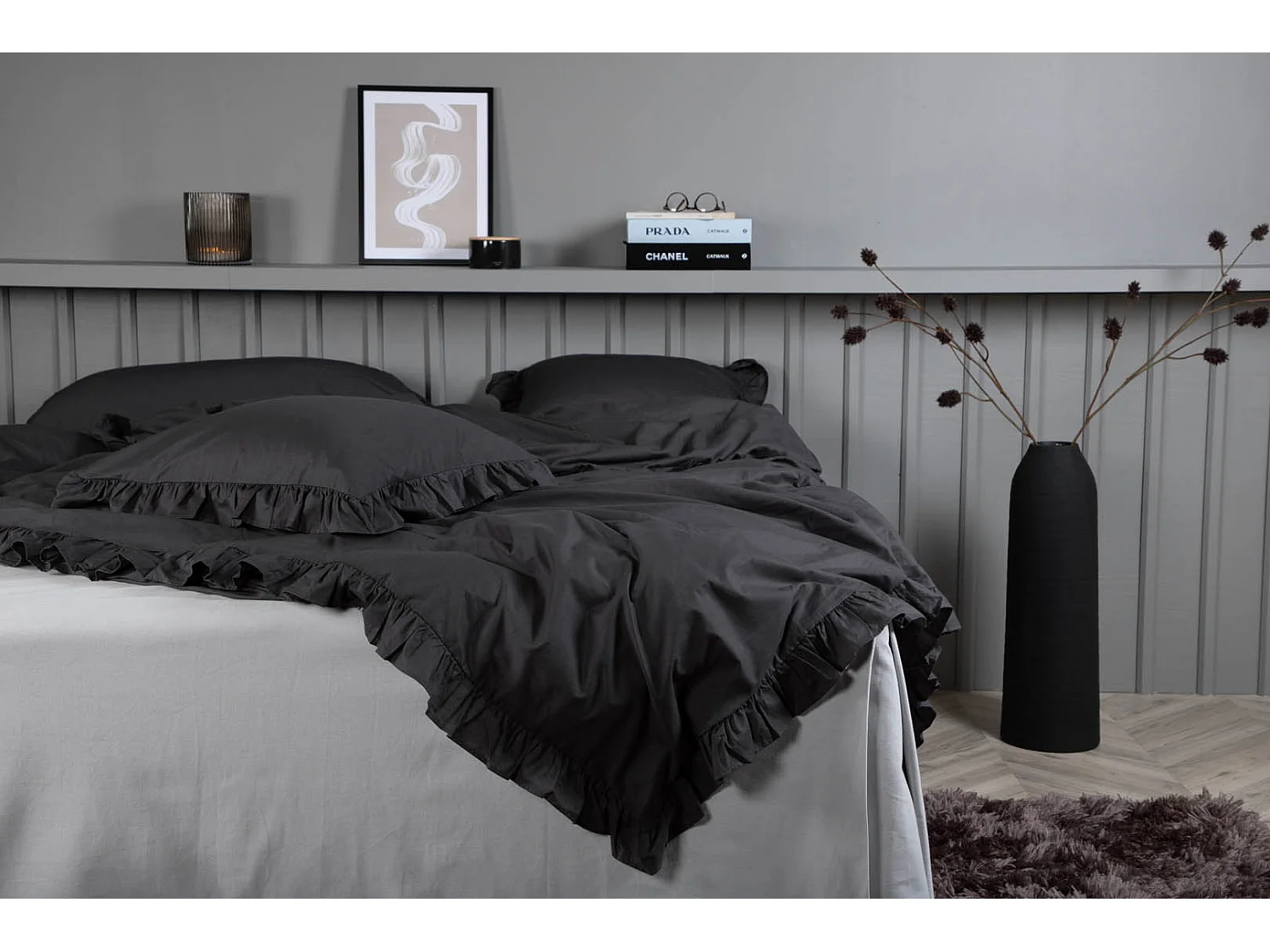 Levi bedset 1 set 220x240cm antraciet.