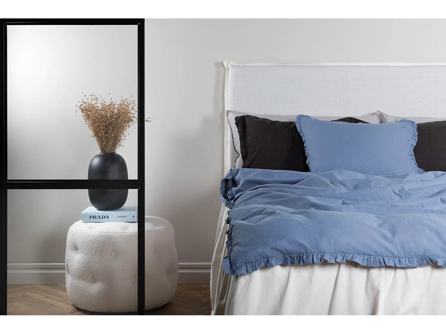 Lias parure de lit 1 ensembles 200x150cm bleu.