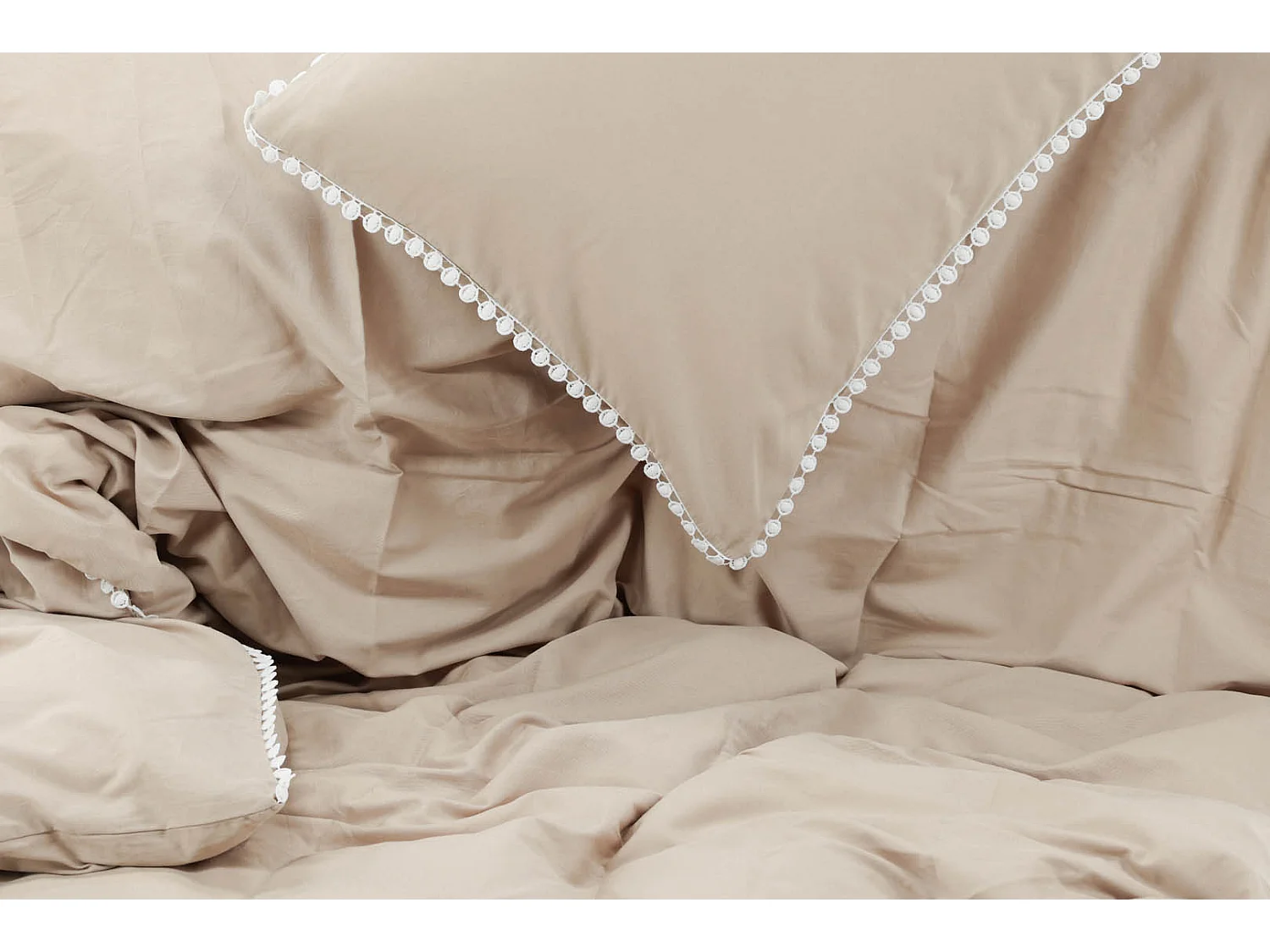 Livia parure de lit 1 ensembles 200x150cm beige, blanc.