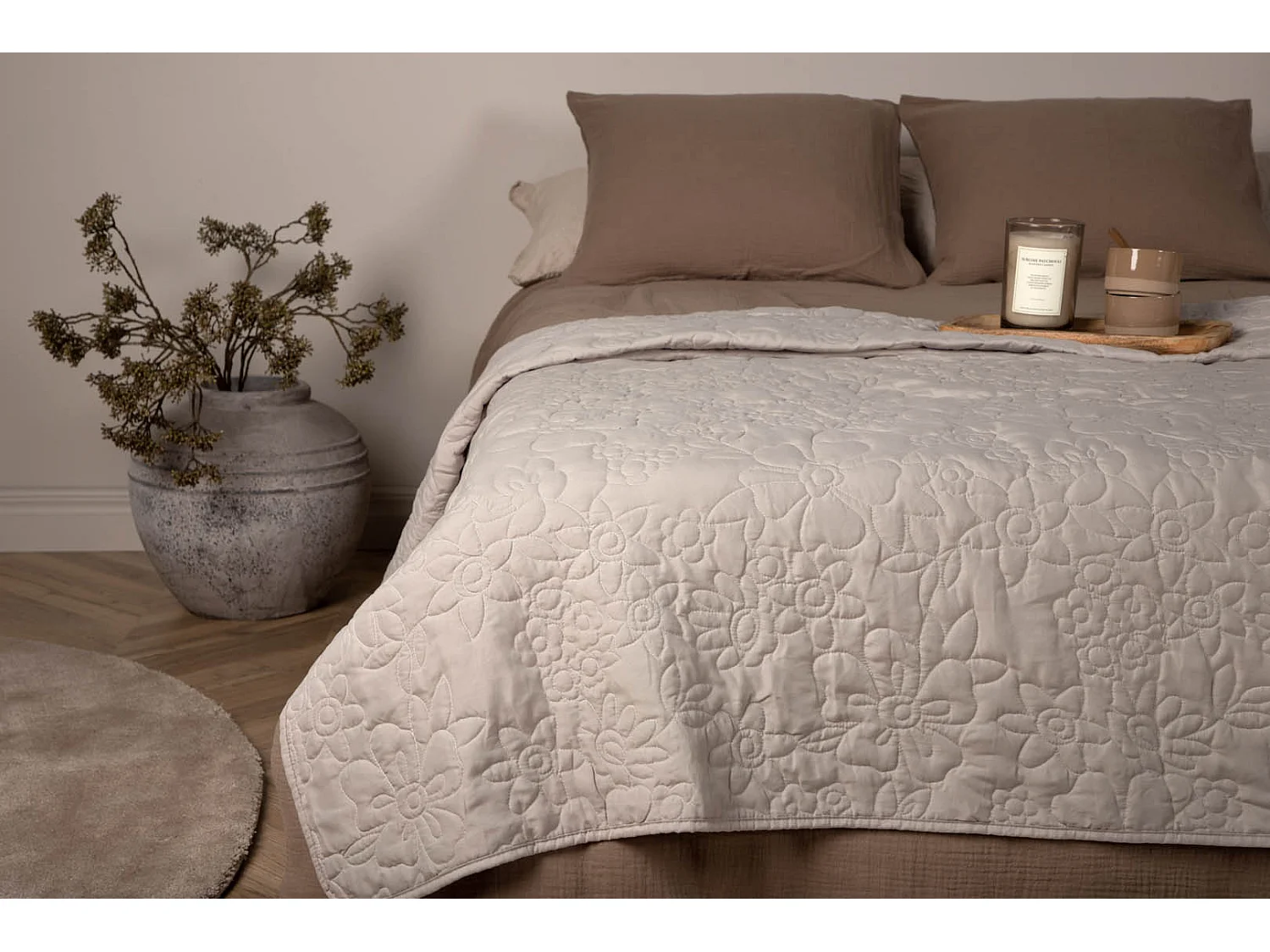 Niki couvre-lit 260x260cm beige.