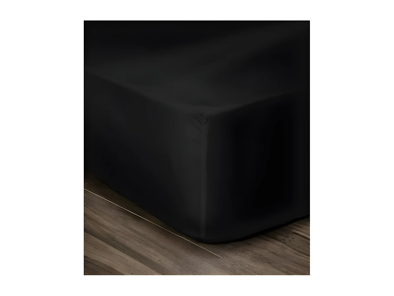 Drap housse 100% Coton 140x190x25 cm noir