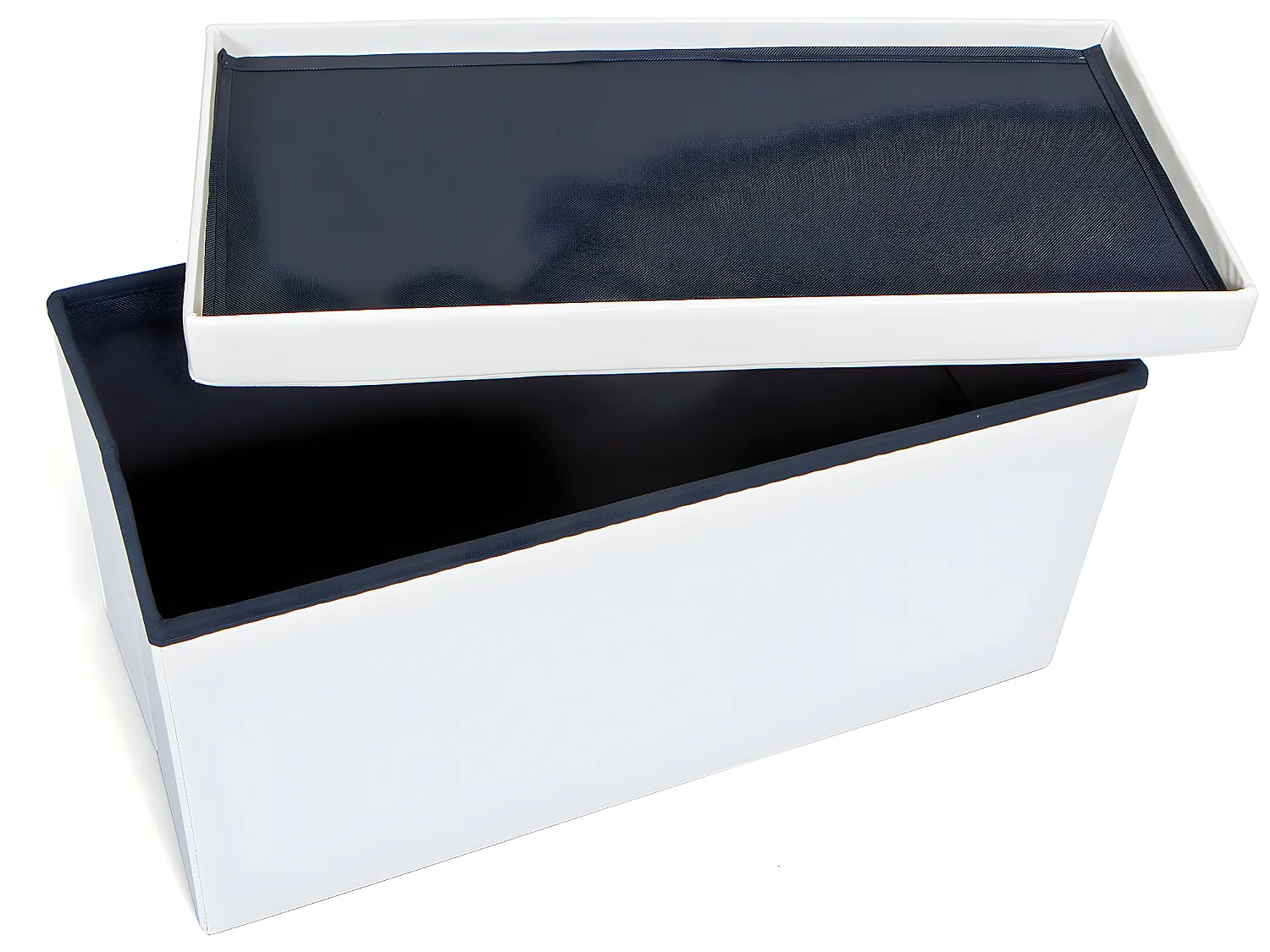 Sanne Aufbewahrungsbox Hocker, faltbar mit Deckel, weiss.