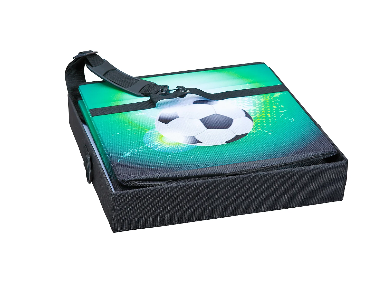 Fabo Sacoche isotherme, tabouret, couvercle, noir, blanc, vert.