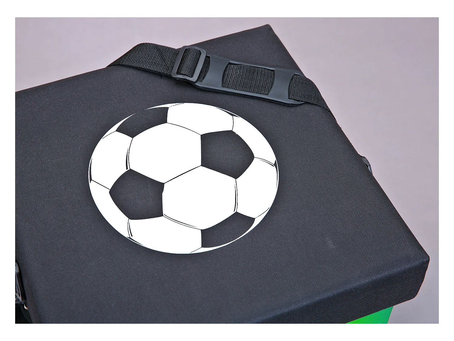 Fabo Sacoche isotherme, tabouret, couvercle, noir, blanc, vert.