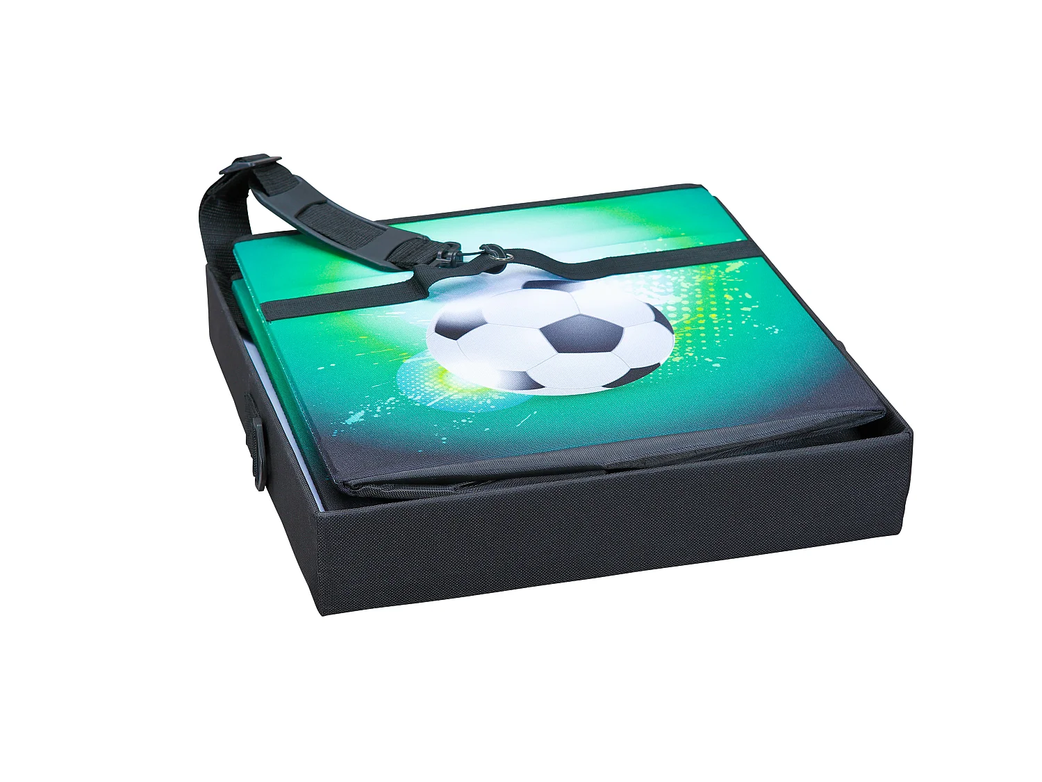 Fabo Sacoche isotherme, tabouret, couvercle, noir, blanc, vert.