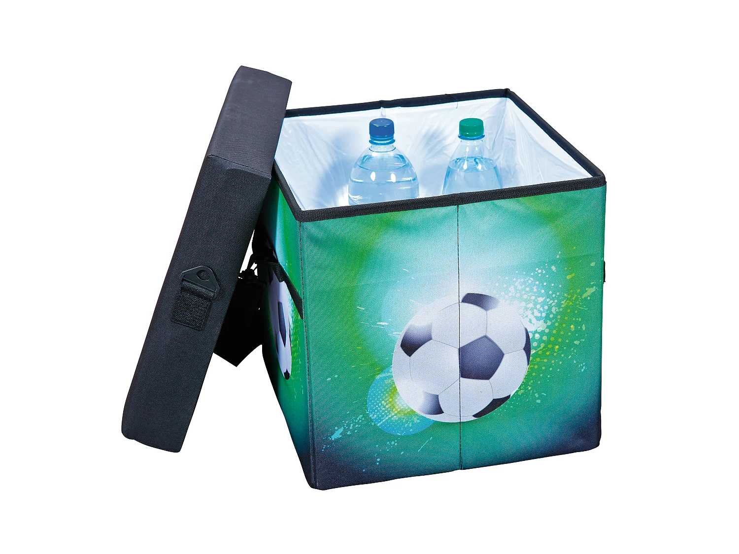 Fabo Sacoche isotherme, tabouret, couvercle, noir, blanc, vert.