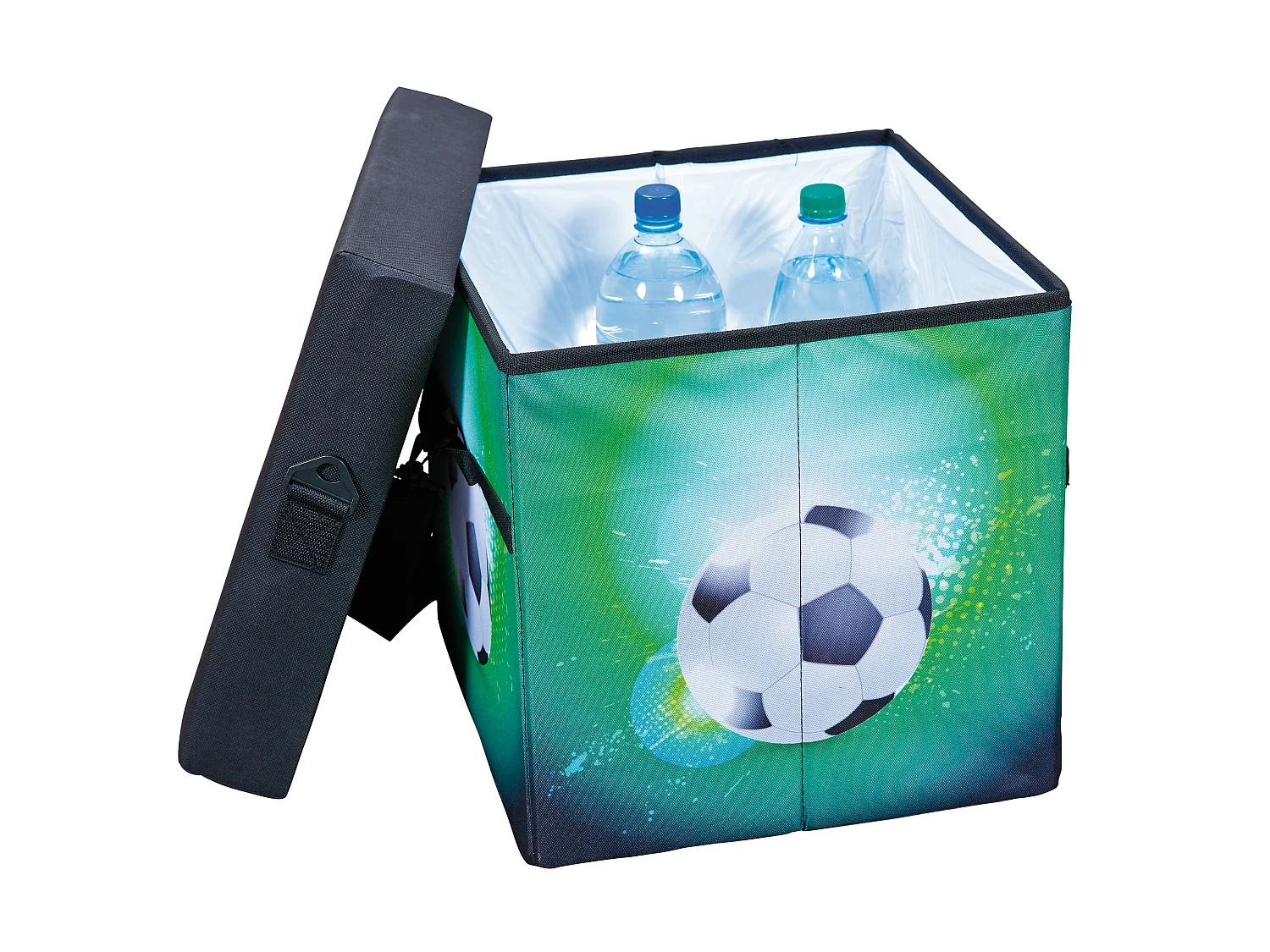 Cajas de almacenamiento Fabo, bolsa refrigeradora, taburete, con tapa, negro, blanco, verde.