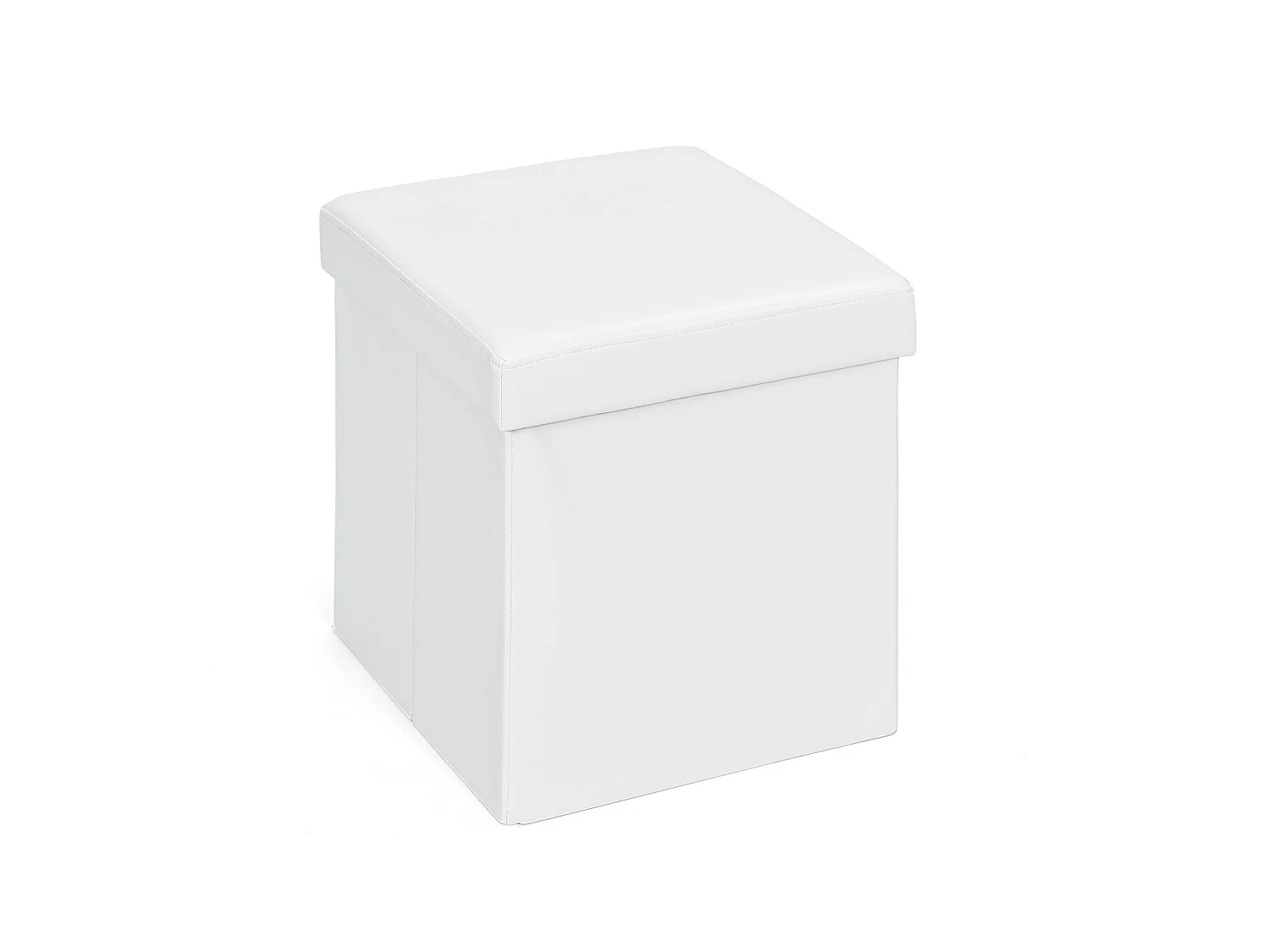 Sanne Tabouret-Boîte de rangement, pliable avec couvercle, blanc.
