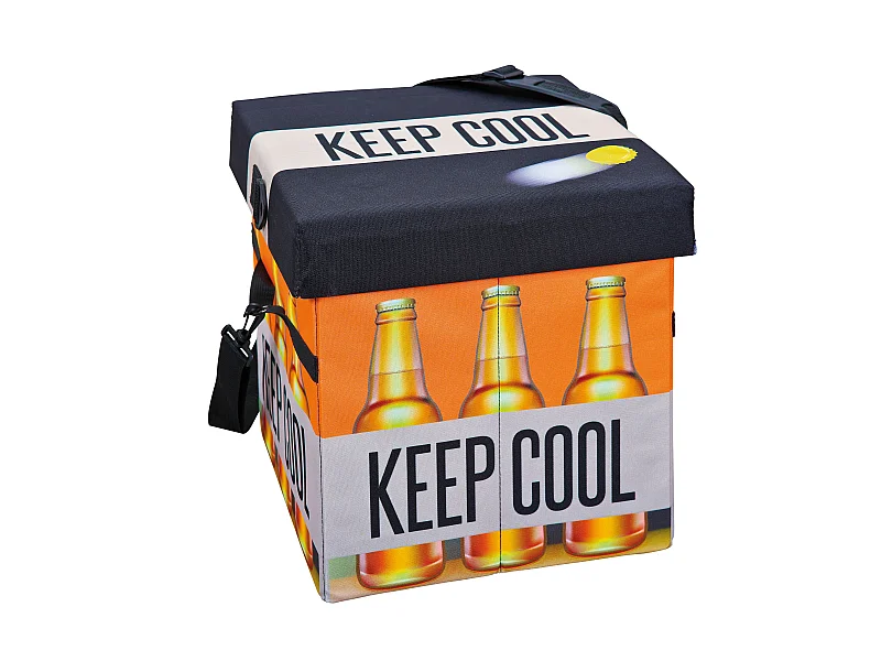 Cajas de almacenamiento Fabo, bolsa refrigeradora, taburete, con tapa, negro, blanco, naranja.