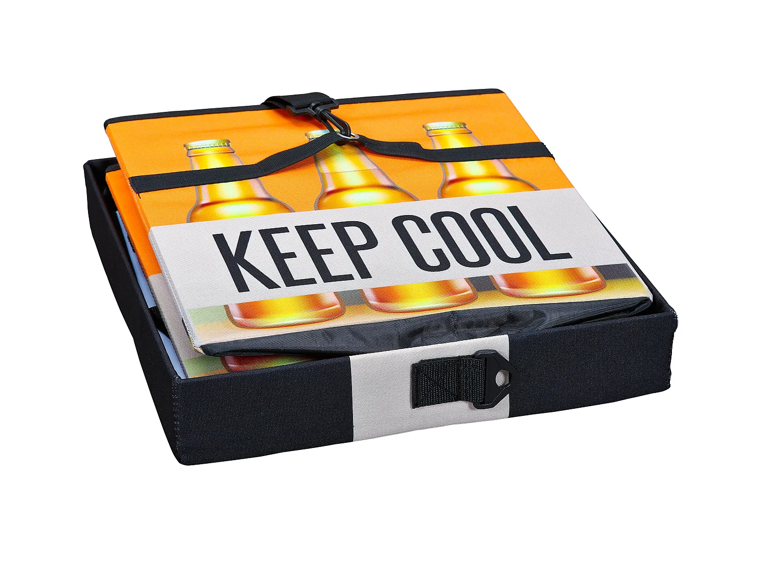 Cajas de almacenamiento Fabo, bolsa refrigeradora, taburete, con tapa, negro, blanco, naranja.