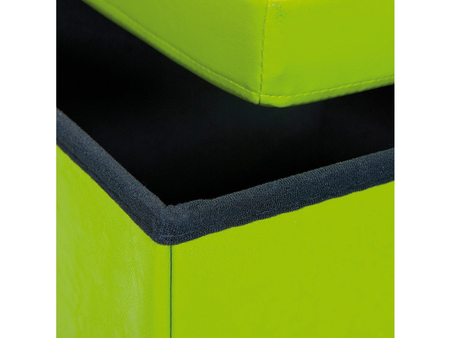 Sanne Aufbewahrungsbox Hocker, faltbar mit Deckel, grün.