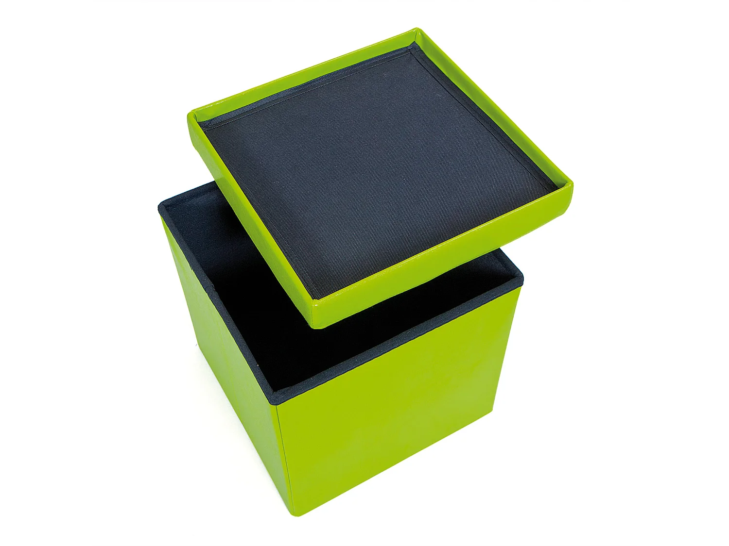 Sanne opbergdozen voetenbank met deksel, groen.