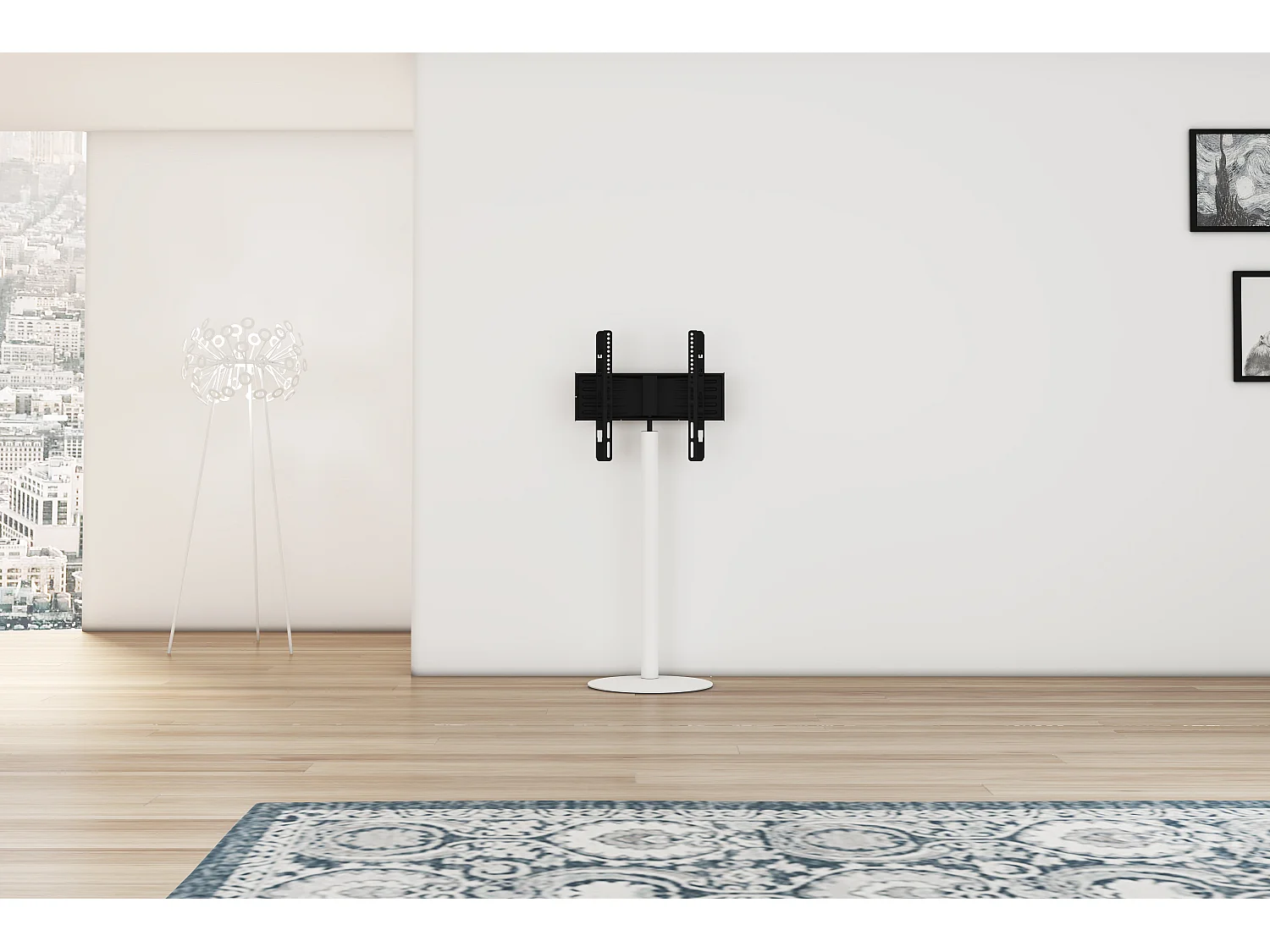 Cirla Meuble TV avec pied rond, blanc.