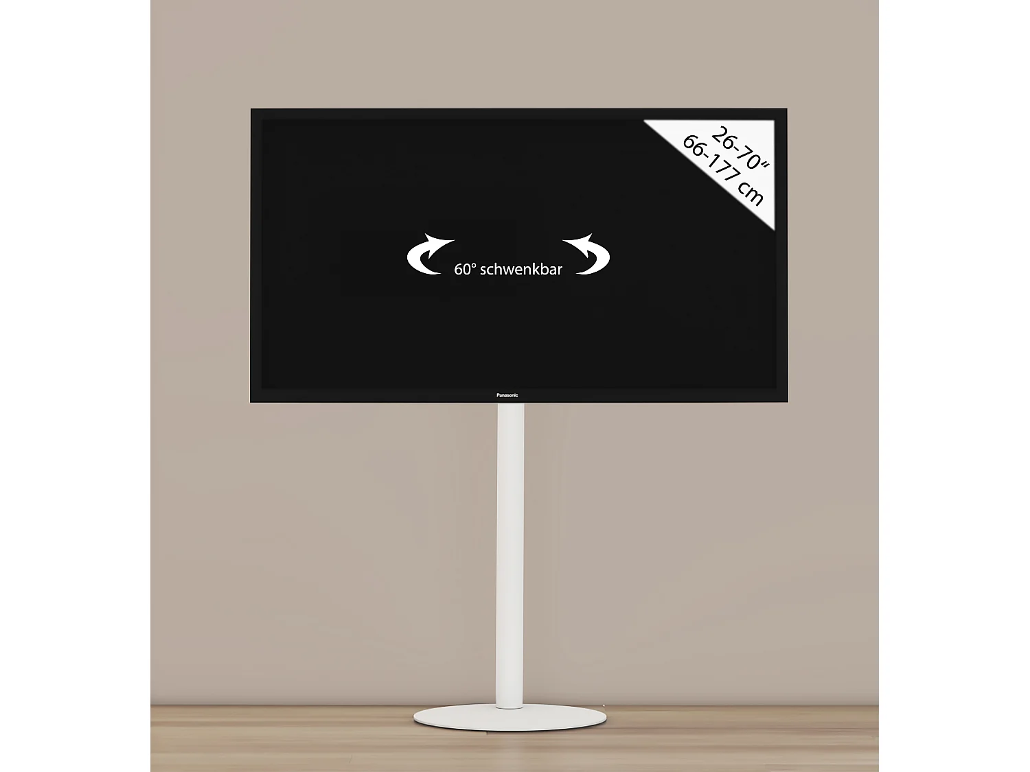 Cirla Meuble TV avec pied rond, blanc.