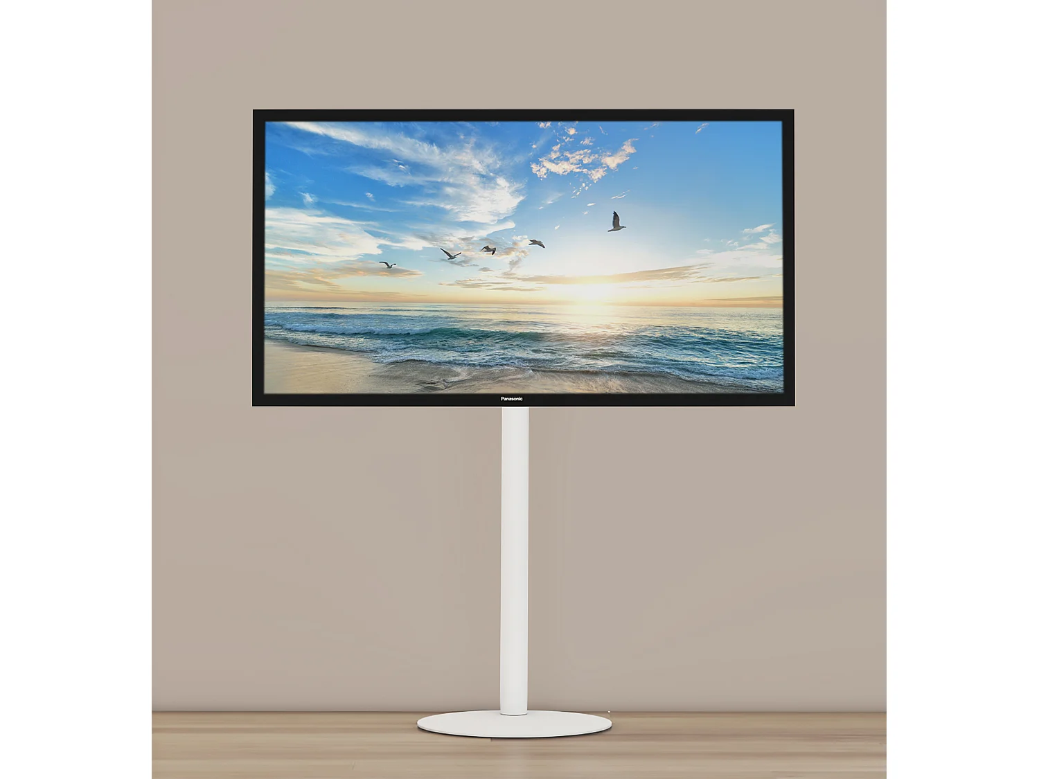 Cirla Meuble TV avec pied rond, blanc.