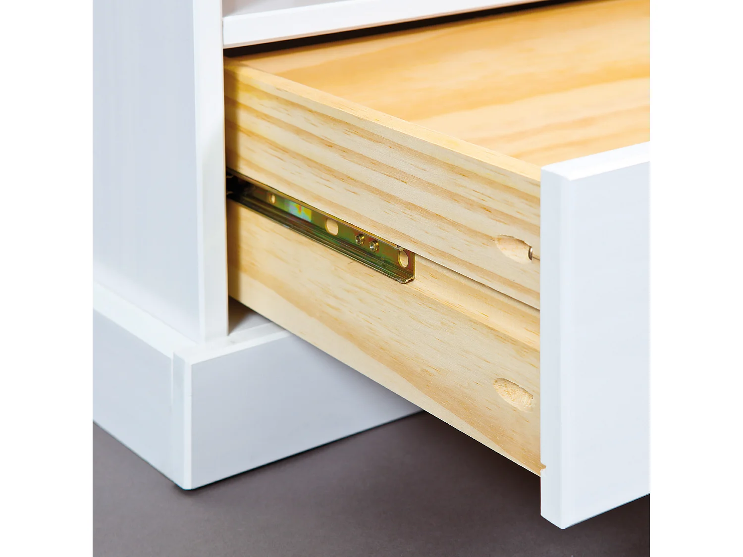 Wright TV-meubel 3 lades, 3 ruimtes wit, bruin.