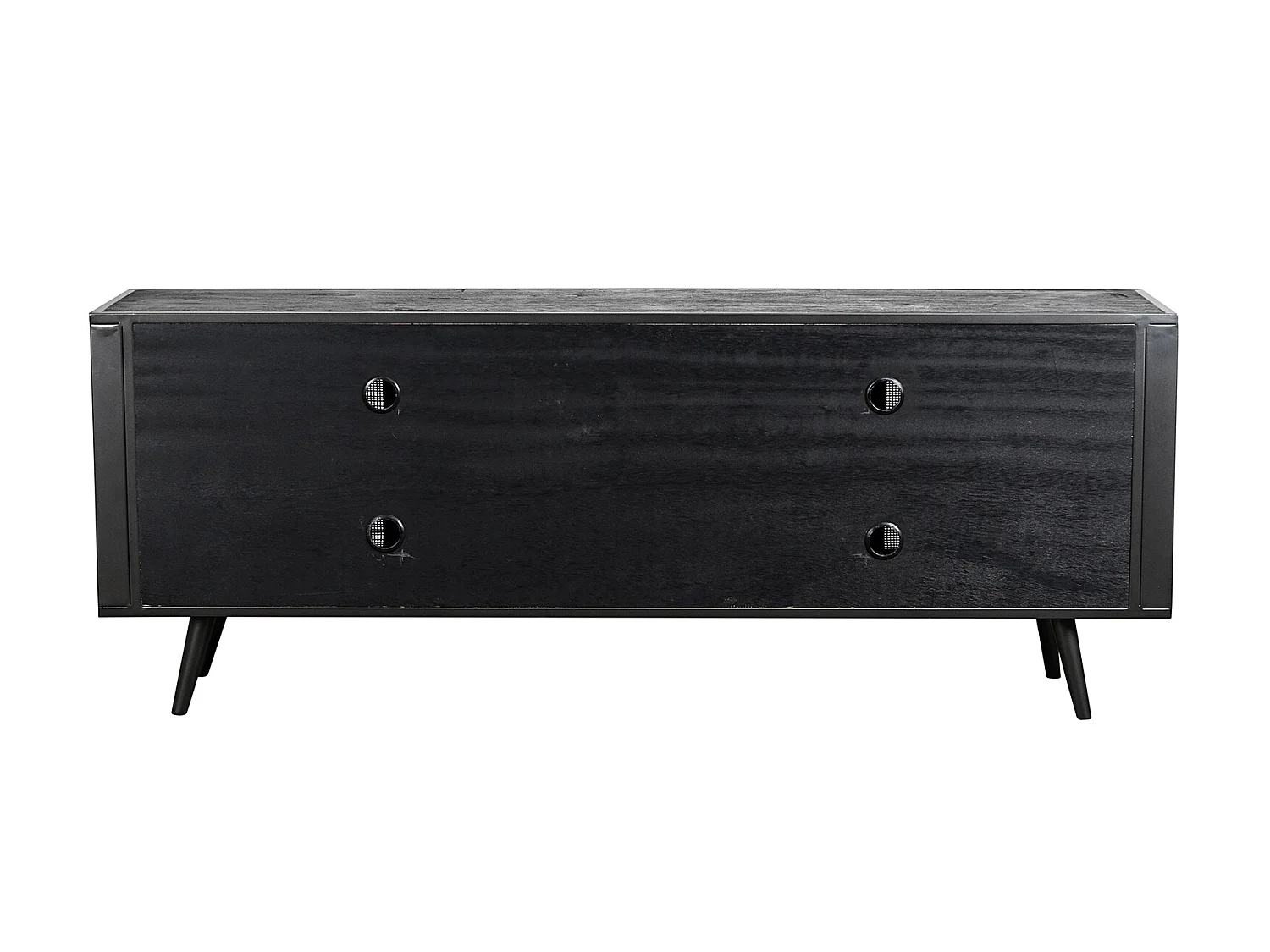 NordicMindiRattan Meuble TV avec 4 portes, noir.