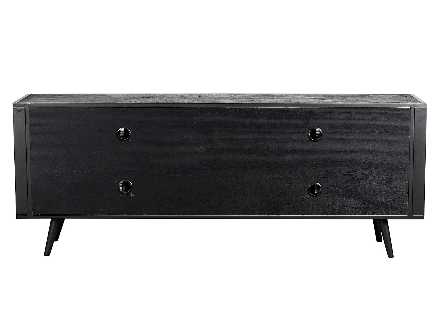 NordicMindiRattan Meuble TV avec 4 portes, noir.