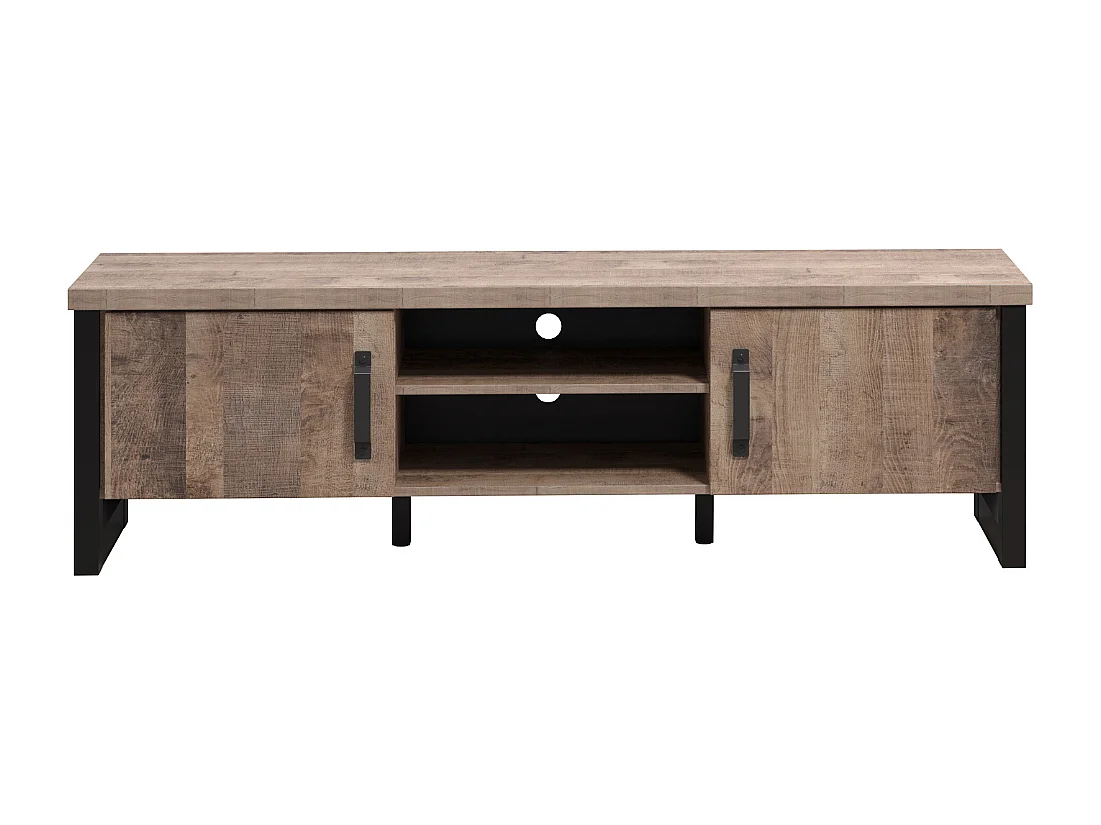 Emile TV Tisch 2 Türen, 2 Fächer, EicheTabak dekor.