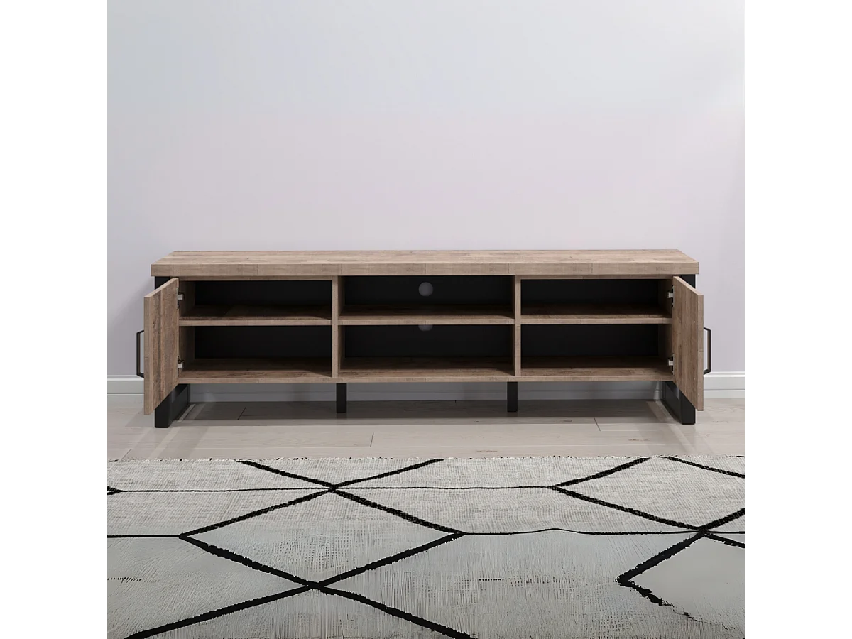 Emile TV Tisch 2 Türen, 2 Fächer, EicheTabak dekor.