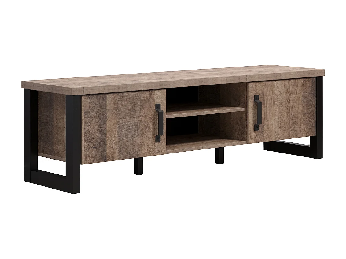 Mobile TV 2 ante, 2 nicchie e 2 aperture passacavi L166 cm - EMILE