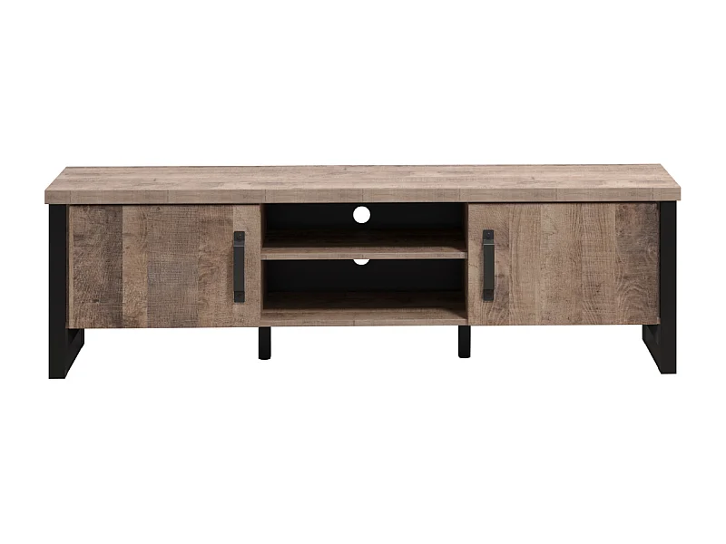 Adeline houten tv-meubel met 2 deuren, 2 vakken en stalen poten