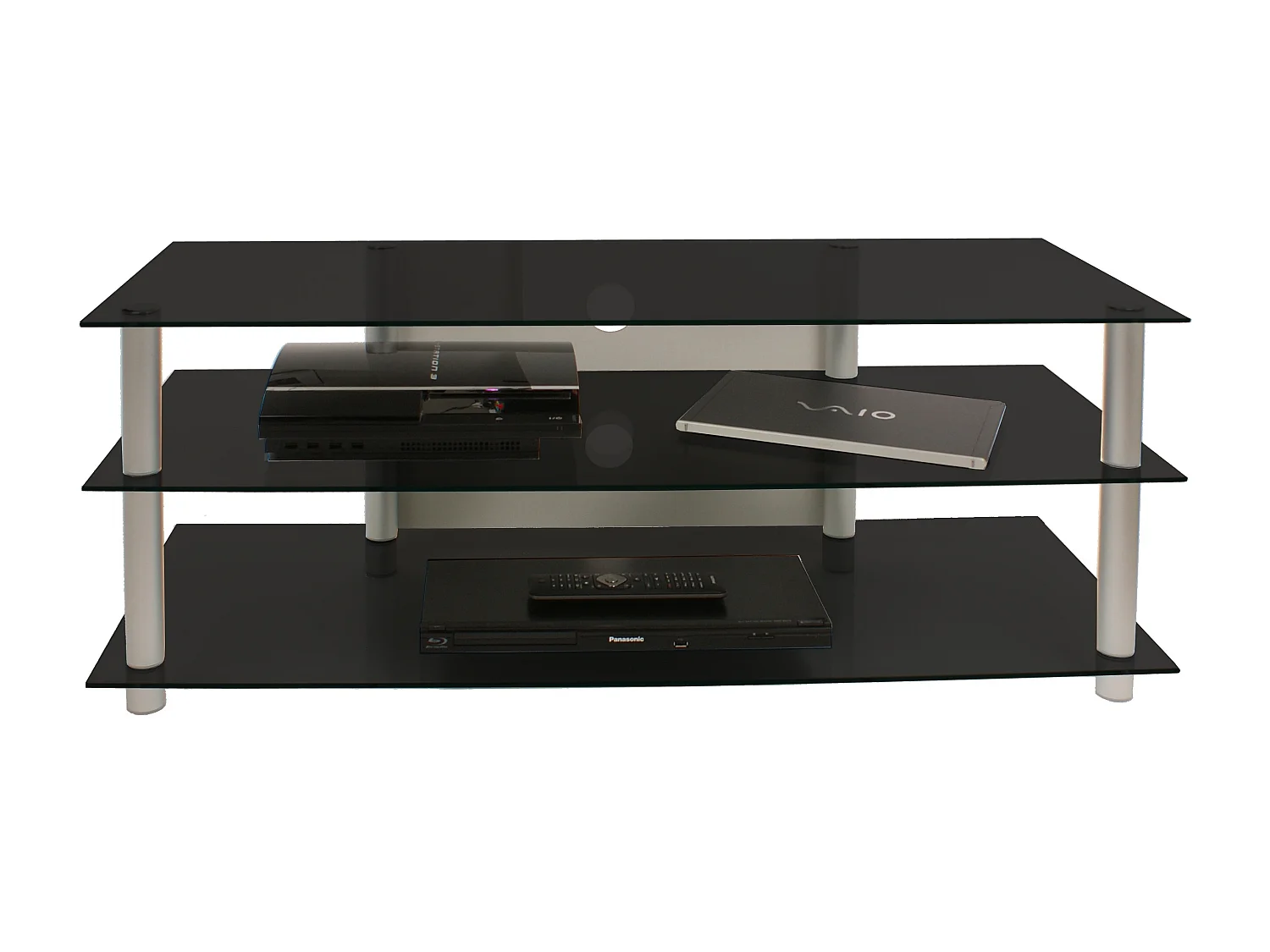 TV Möbel Sideboard Fernseh Rack Alu Glas Zumbo