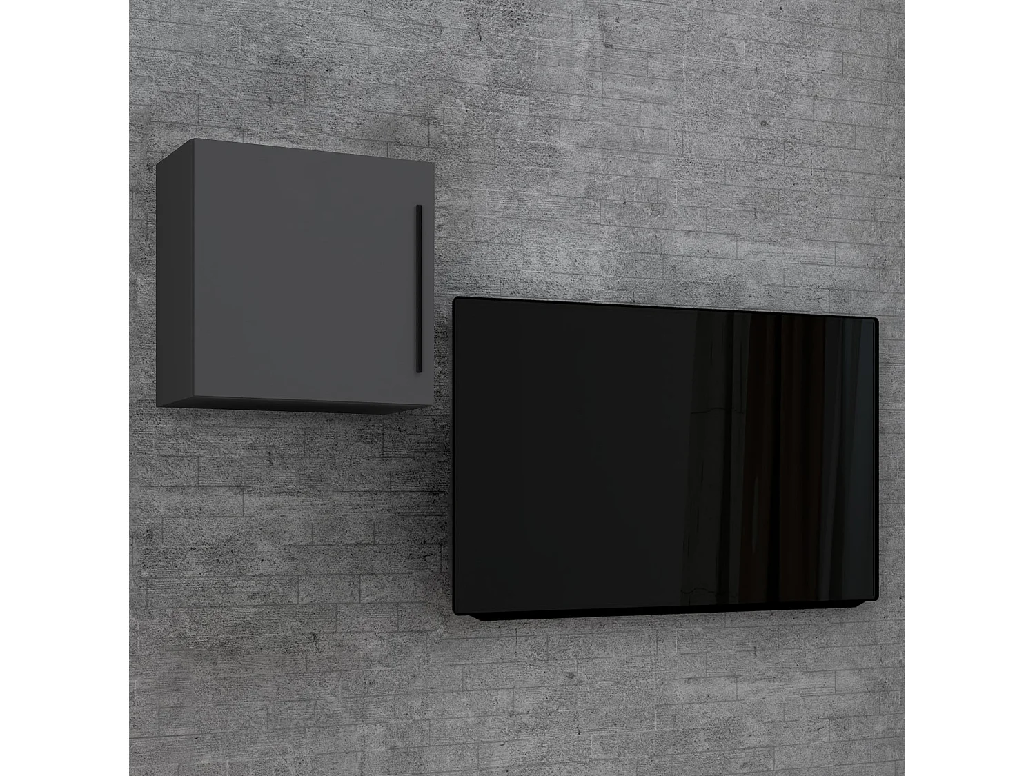 Wall Rack Arila Anthracite H. 50 x W. 50 x D. 30 cm