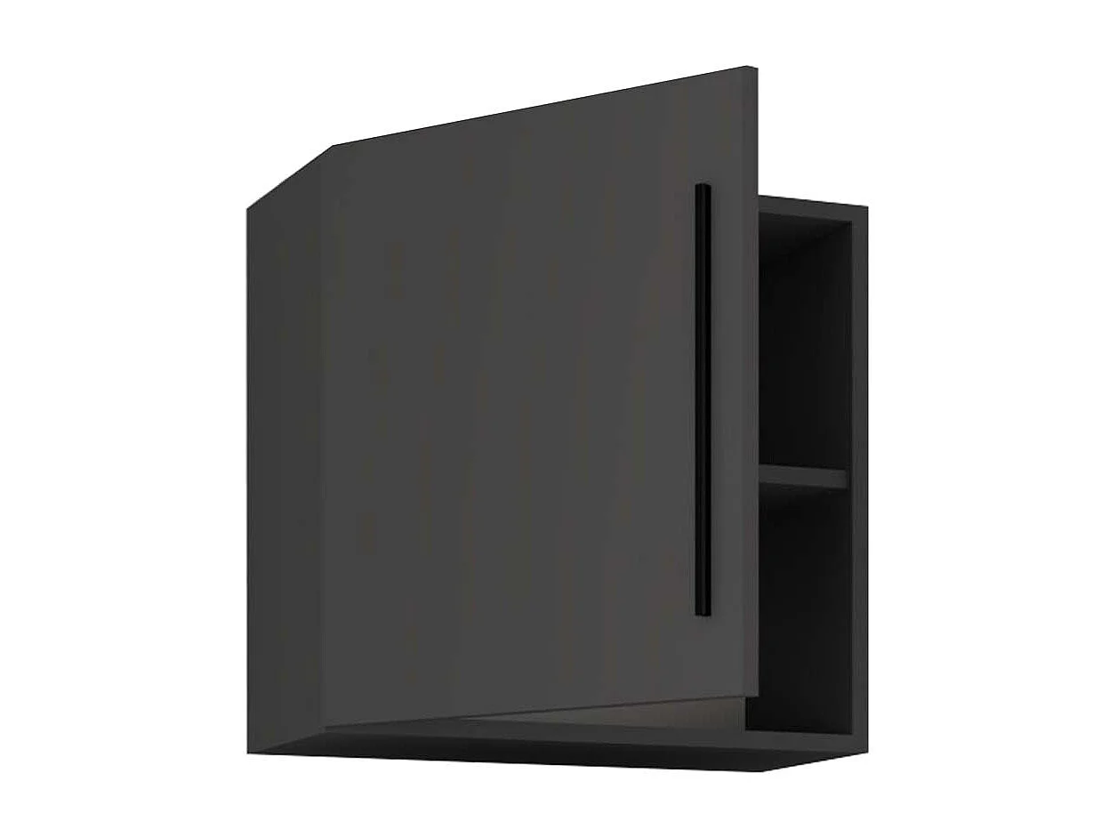 ArilaM table TV armoire murale 1 porte anthracite.