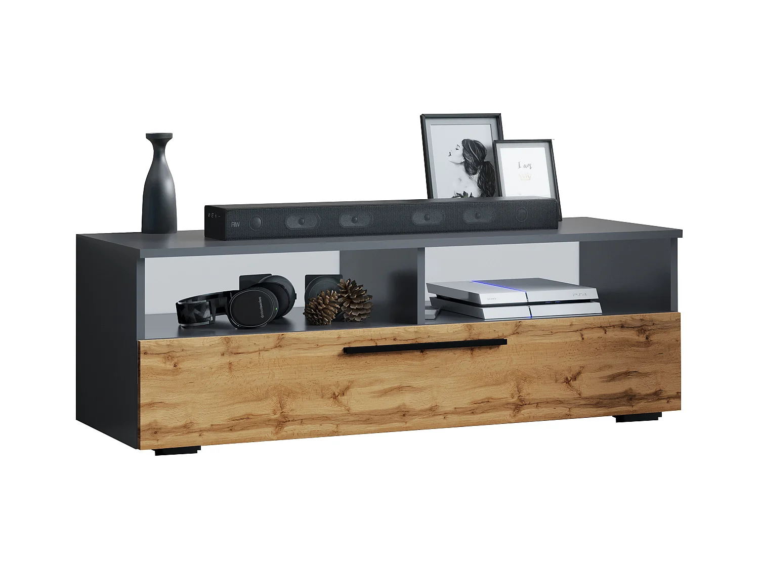 Holz TV Lowboard Möbel Fernsehschrank Arila XL