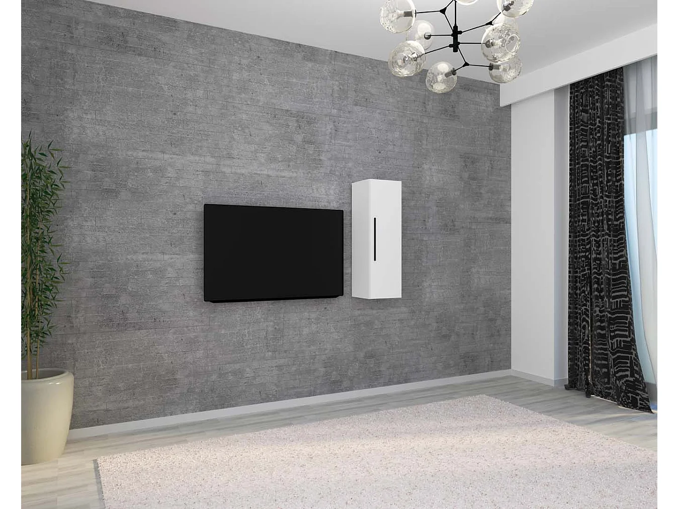 Wall Rack Arila White H. 95 x W. 30 x D. 30 cm