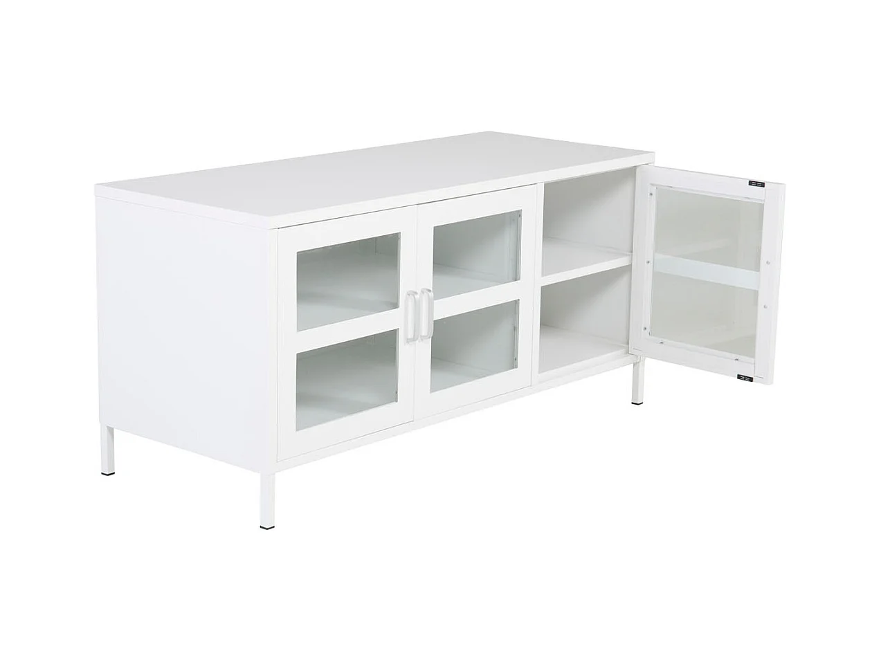 Acero TV Tisch 2 Türen, 2 Schubladen, weiss.