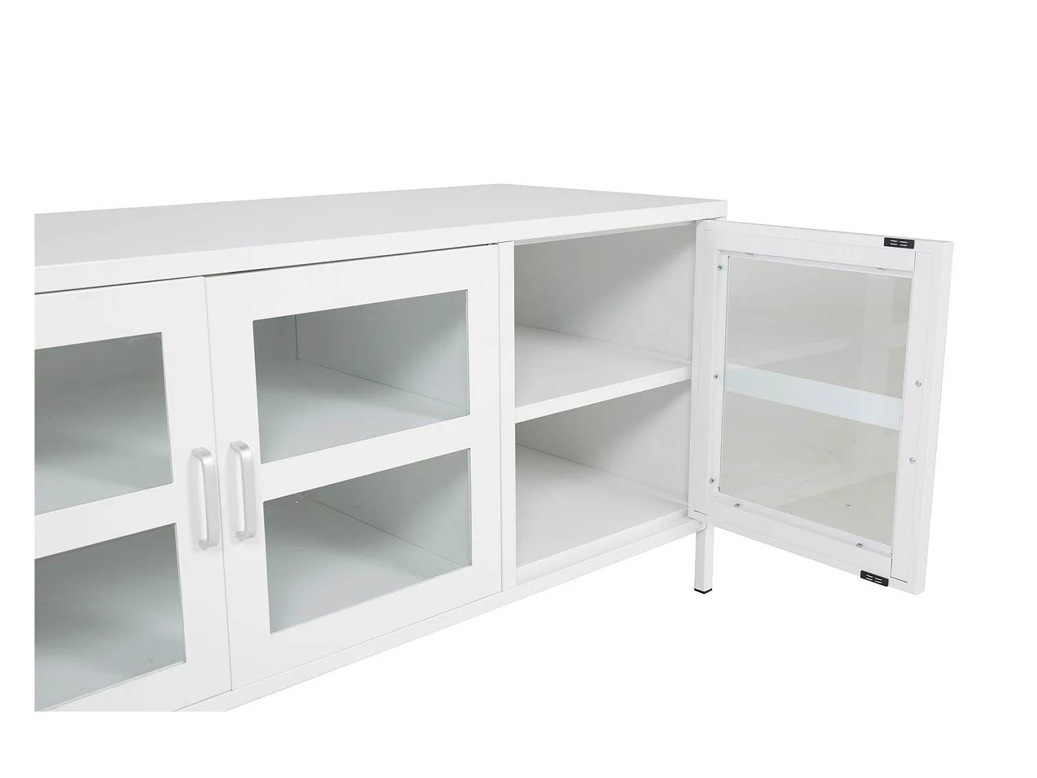 Acero TV Tisch 2 Türen, 2 Schubladen, weiss.