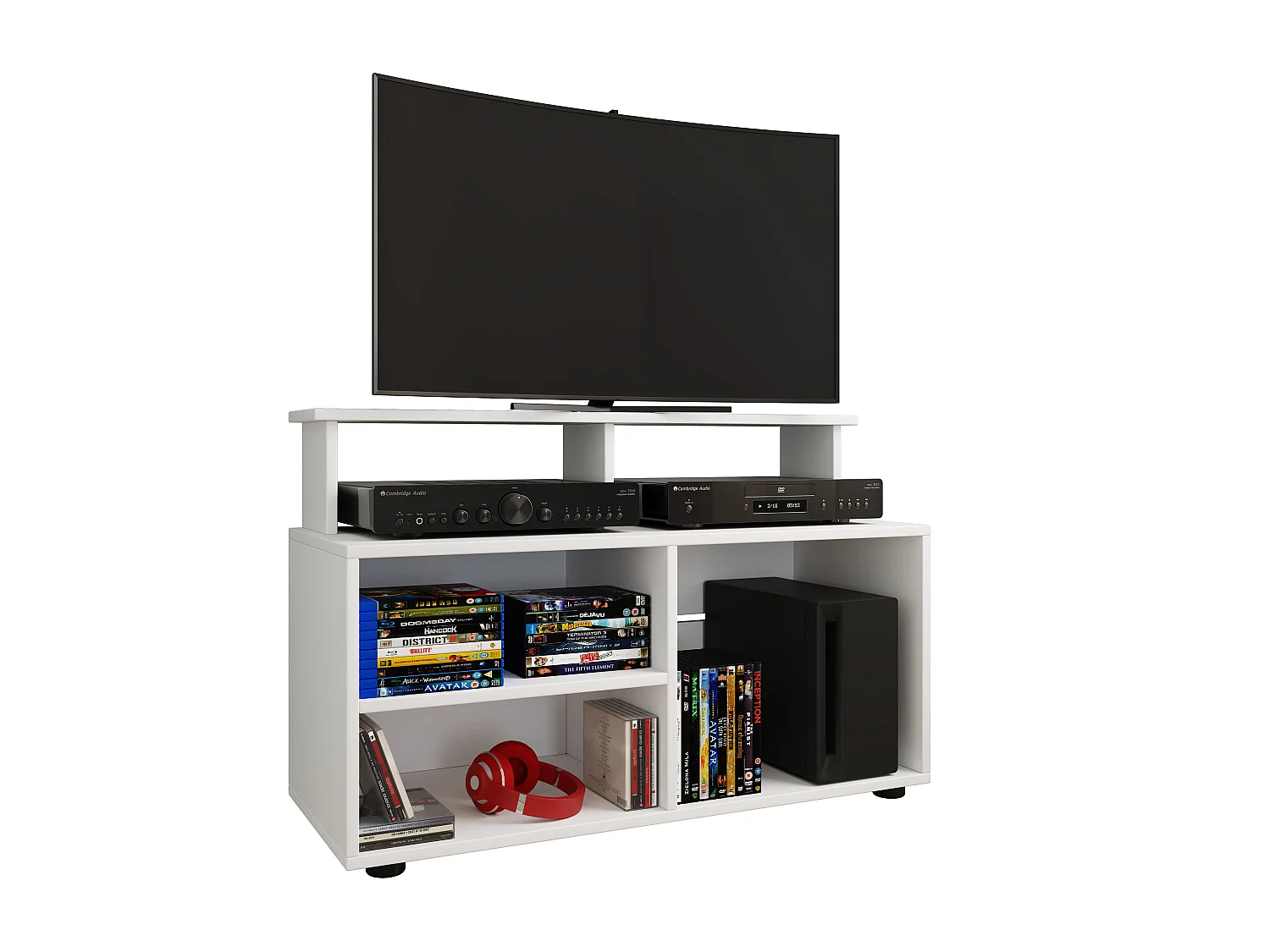 TV Furniture Balansia White H. 59 x W. 90 x D. 36 cm